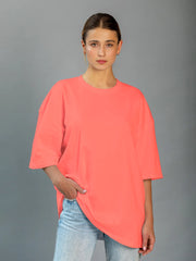 Coast Oversize Tee - Neon Coral