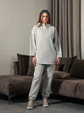 Darya Oversized Hoodie Matching Set (Winter) - Heather Grey