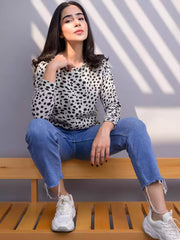 Animal Print Sweatshirt (Heather Grey)