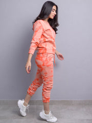 Blanche Fluffy Tie Dye (Winter) Sweat Set Peach