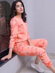 Blanche Fluffy Tie Dye (Winter) Sweat Set Peach