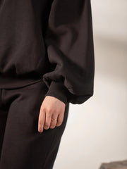 Barlow Balloon Sleeves Sweatshirt (Winter) - Black