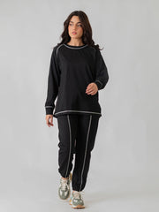 Berlin Top Stitching Matching Set (Summer) - Black