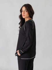 Berlin Top Stitching Matching Set (Summer) - Black