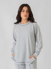 Berlin Top Stitching Matching Set (Summer) - Heather Grey