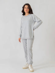 Berlin Top Stitching Matching Set (Summer) - Heather Grey