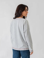 Esther Oversize Long Sleeve Top - Heather Grey