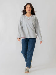 Esther Oversize Long Sleeve Top - Heather Grey
