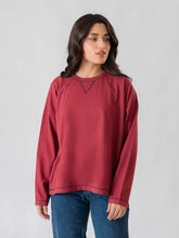 Esther Oversize Long Sleeve Top - Berry