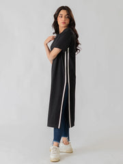 Eve Side Slit Maxi Dress - Black