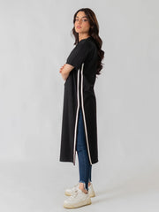 Eve Side Slit Maxi Dress - Black