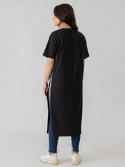Eve Side Slit Maxi Dress - Black