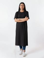 Eve Side Slit Maxi Dress - Solid Black