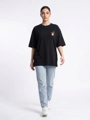 Iced Coffee Oversized Top - Black