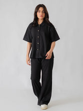 Larissa Casual Button Down Matching Set (Summer) - Black