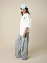 Matcha Morning Oversized Tee - White