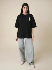Matcha Morning Oversized Tee - Black