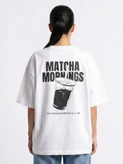 Matcha Morning Oversized Tee - White