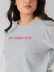 New York Tee - Heather Grey