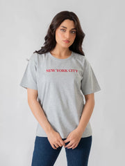 New York Tee - Heather Grey