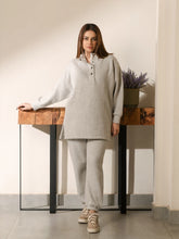 Nina Stand Neck Collar Matching Set (Winter) - Heather Grey