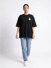 Matcha Morning Oversized Tee - Black