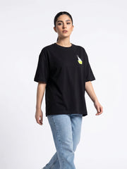 Matcha Morning Oversized Tee - Black