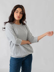 Rylee Batwing Sleeve Top - Heather Grey