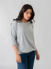 Rylee Batwing Sleeve Top - Heather Grey