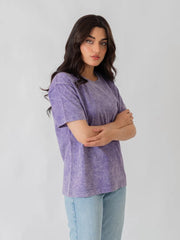 Sage Oversized Mineral Washed Top - Purple