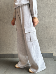 Chloe Wide Leg Trouser (Winter) - Heather Grey