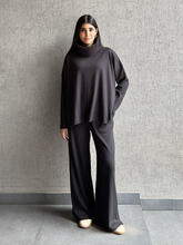 Yula High Neck Matching Set (Winter) - Smoky Black