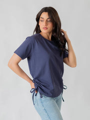 Arle Drawstring Side Top - Violet Blue