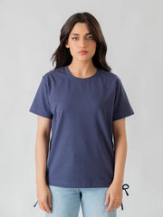Arle Drawstring Side Top - Violet Blue