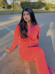 Sybil Athleisure Zipper Hoodie Set