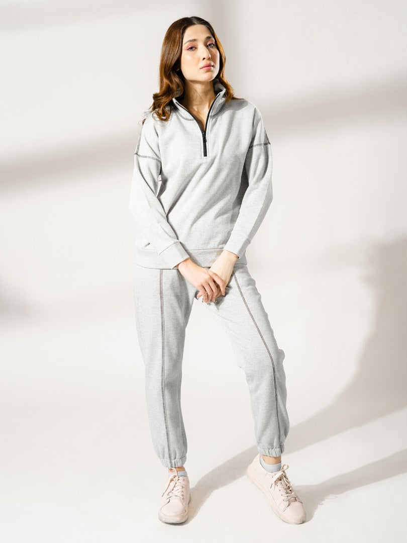 Calca Zipper Matching Set (Winter) - Heather Grey