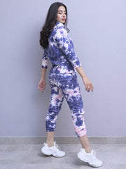 Cloudy Tie Dye (Winter) Hoodie Set - Blue