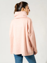 Elkin High Neck Fleece Top - Heather Pink