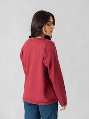 Esther Oversize Long Sleeve Top - Berry