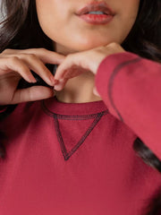 Esther Oversize Long Sleeve Top - Berry