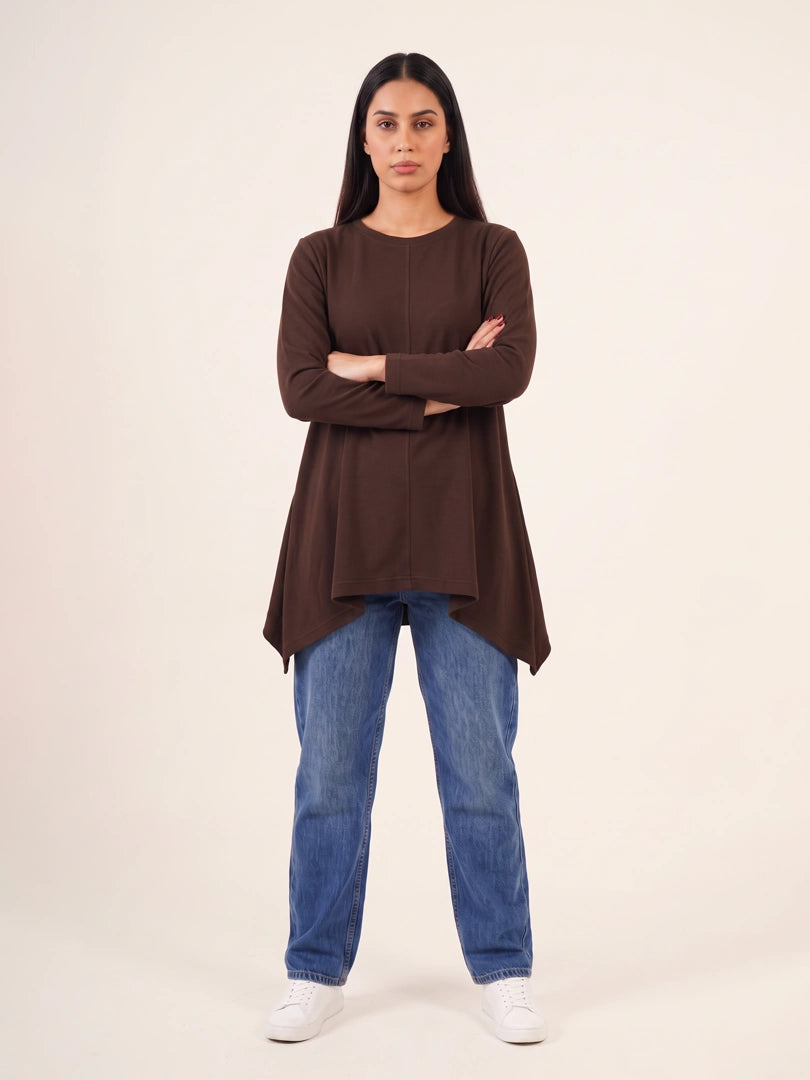 Florens Flare Top - Chocolate Brown