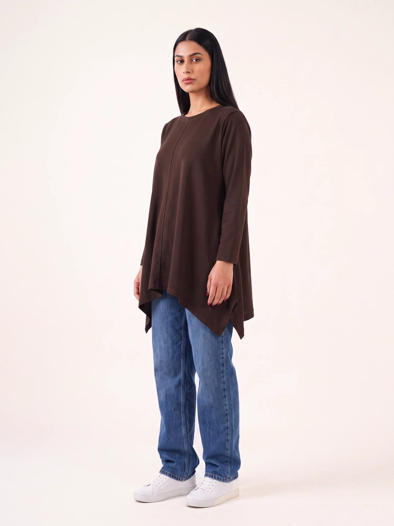 Florens Flare Top - Chocolate Brown