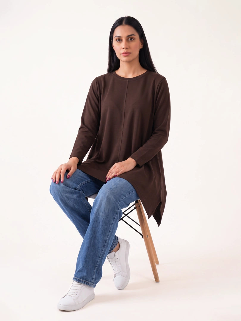 Florens Flare Top - Chocolate Brown