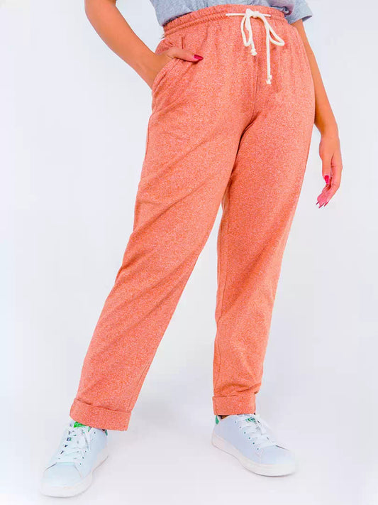 Milan Melange Jog Pant - Melange Coral