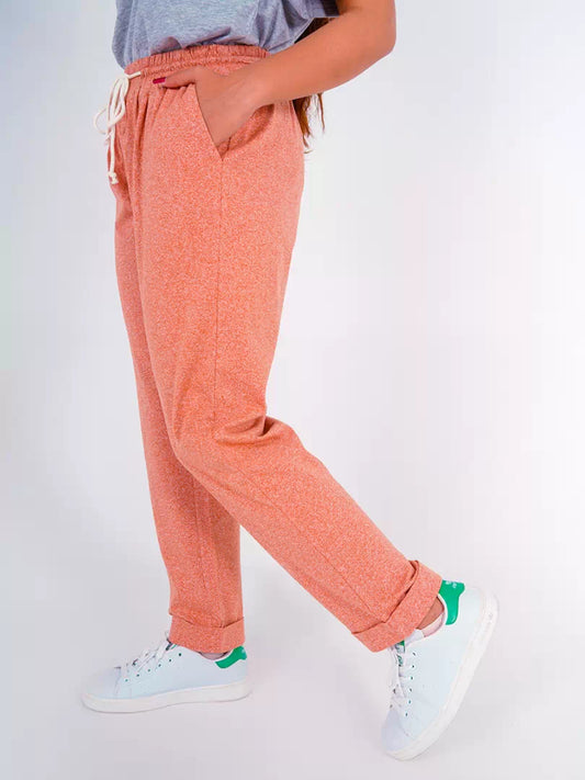 Milan Melange Jog Pant - Melange Coral