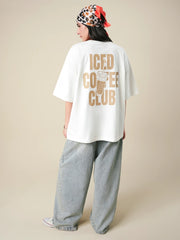 Iced Coffee Oversized Tee - White