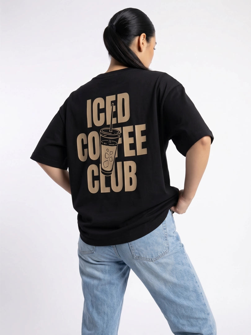 Iced Coffee Oversized Tee - Black