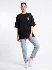 Iced Coffee Oversized Tee - Black