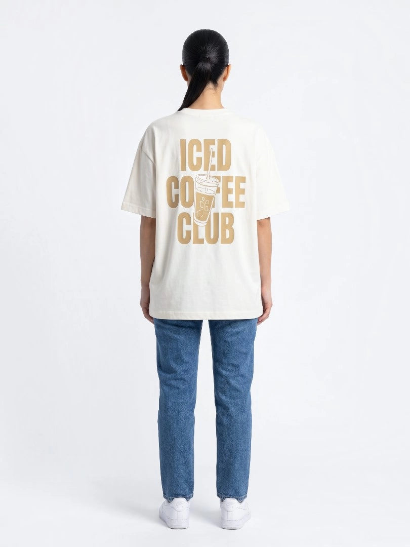 Iced Coffee Oversized Top - White
