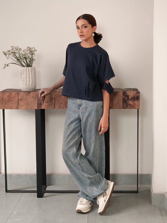 Jules Top (Summer) - Oxford Blue